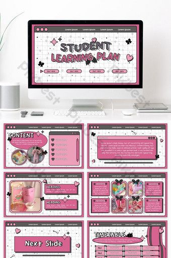 Cute Student Learning Plan Powerpoint Template Pink Layout Design, Web Design, Powerpoint Slide Templates, Powerpoint Presentation Templates, Powerpoint Slide Designs, Powerpoint Layout Ideas, Powerpoint Template Free, Powerpoint Design Templates, Pptx Templates