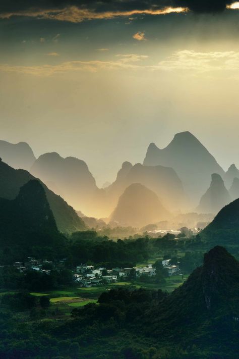 China, Guilin, Asia, Naturaleza, Scenery, Guangxi, Wallpaper, Village, Landscape