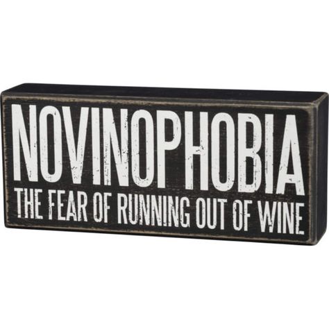Fear no wine with this Novinophobia sign! Perfect for any wine lover's bar or kitchen decor. #wineoclock #winelover #homedecor Wines, Wine Signs, Wine Bar, Bar Signs, Wine Decor Kitchen, Wine Lovers, Wine Decor, Wine Gifts, Bottle Of Wine