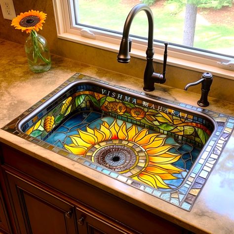 Sunflower Sink by Vishma Maharaj Interior, Décor, Decoration, Design, Home, Boho, Dekorasyon, Dapur, Ev Düzenleme Fikirleri