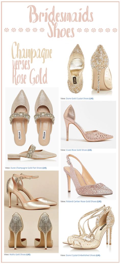 Rose Gold, Champagne Shoes, Gold Bridesmaid Shoes, Champagne Wedding Shoes, Gold Heels Wedding, Gold Wedding Shoes, Bridesmaid Shoes Flat, Wedding Shoes Bride, Rose Gold Wedding Shoes