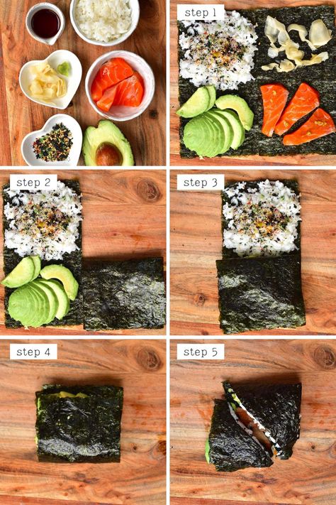 Snacks, Bento, Low Carb Recipes, Brunch, Desserts, Sushi Recipes, Healthy Recipes, Sushi Wrap, How To Make Sushi