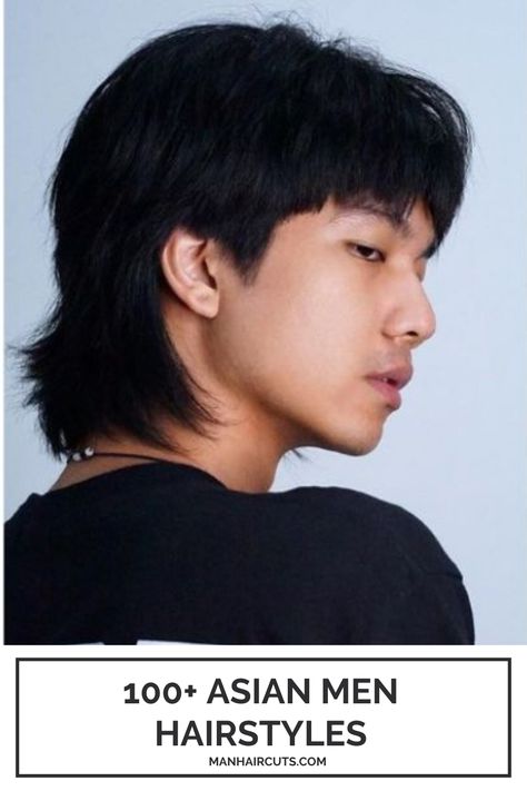 In order to get this Mullet Haircut, ask for a super shaggy hairstyle with long front bangs and chiseled sideburns. Check out this list and find more Asian men hairstyles. #asianmenhairstyle #mullethaircut #menbangs #shaggyhair #menhairstyle #manhaircuts Ale, Men Hair Styles, Inspiration, Men Hair, Asian Man Haircut, Asian Men Hairstyle, Asian Men Short Hair, Asian Guy Hairstyles, Asian Mullet
