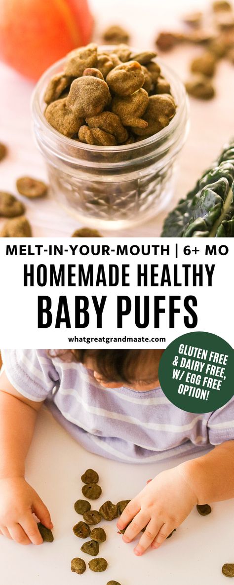 Homemade Baby Foods, Baby Led Weaning Recipes 6 Months, Homemade Baby Food, Dairy Free Baby, Healthy Baby Food, Baby Led Weaning Recipes, Homemade Baby Snacks, Healthy Baby Snacks, Homemade Baby Puffs
