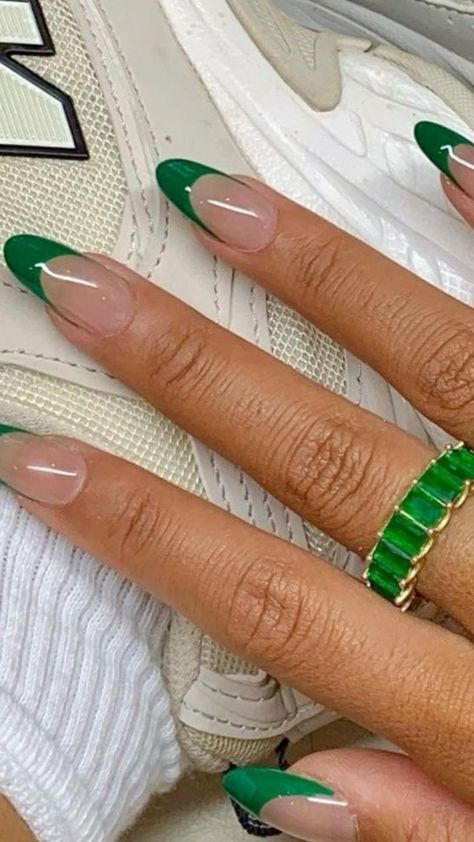 Nail Ideas, Nail Designs, Green Nail Designs, Green Nail Art, Acrylic Nails Green, Classy Acrylic Nails, Dark Green Nails, Emerald Nails, Best Acrylic Nails