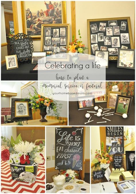 How to plan a funeral, memorial  service or life celebration - the post you hope you never need. Ribe, Decoration, Ideas, Memorial Service Decorations, Funeral Ideas, Memorial Services, Funeral Planning, Funeral Reception, Funeral Memorial