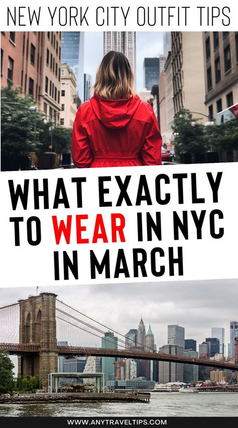 New York City in March can be an outfit challenge! Make sure your trip in early spring isn't spoiled by being unprepared for the weather. Our guide offers crucial packing tips and what-to-wear advice for a worry-free NYC experience. New York City, Outfits, York, Outfit, City Break Outfit, New York Outfits, Ny City, Nyc Spring Outfits, Nyc Travel Outfit