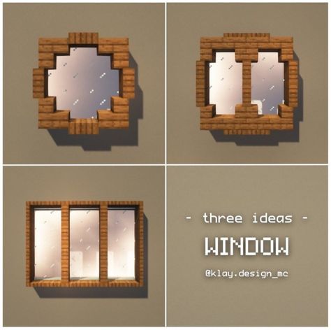 🎨 FullOfMC - Minecraft Content🌾 on Instagram: “✨Beautiful window designs🪟 . . Credit: @klay.design_mc ~~~~~~~~~~~ @fullofmc @fullofmc @fullofmc ~~~~~~~~~~~ #minecraft #minecraftmemes …” Minecraft Crafts, Minecraft Wooden House, Minecraft Smelting Room Ideas, Minecraft Storage Room Ideas, Minecraft Construction, Minecraft Room Decor, Minecraft Room Designs, Minecraft Room, Minecraft House Decor