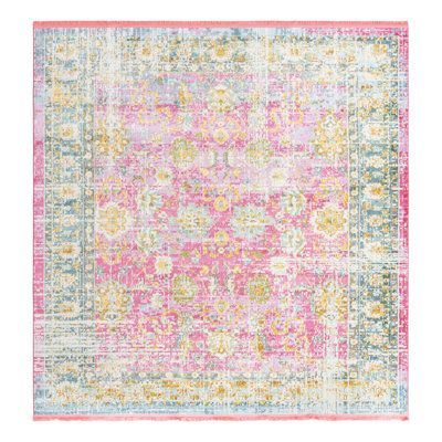 Decoration, Summer, Ideas, Inspiration, Pink, Square Area Rugs, Pink Area Rug, Square Rug, Floral Area Rugs