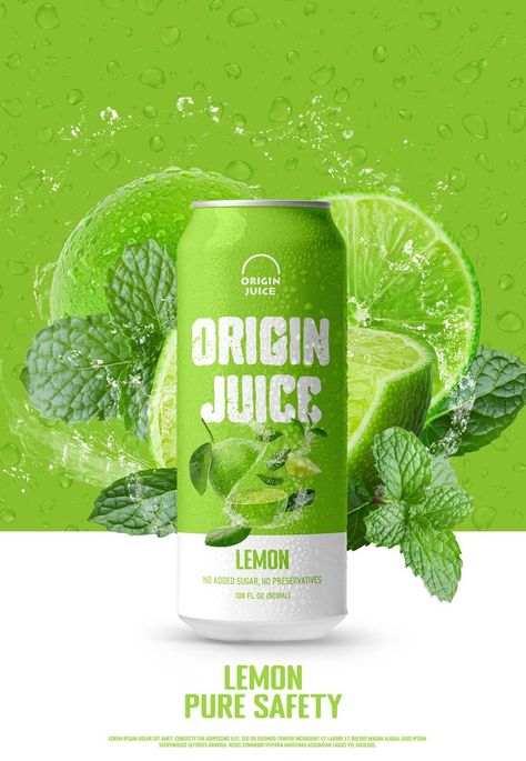 Instagram, Juice, Drinks Packaging Design, Herb Drink, Beverage Poster, Product Advertising, Food Poster Design, Product Poster, Creative Advertising