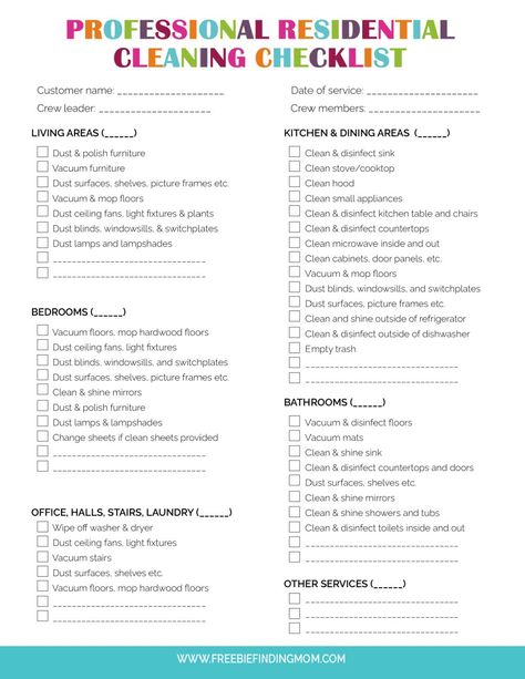 Full House Professional House Cleaning Checklist Printable PDF - Freebie Finding Mom Decoration, Organisation, Cleaning Schedules, Planners, Cosplay, Cleaning Service Checklist, Deep Cleaning House Checklist, Cleaning Hacks, Professional House Cleaning Checklist