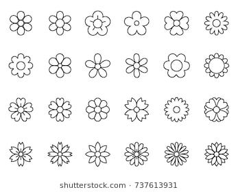 Tattoo, Doodle, Line Flower, Flower Drawing Design, Flower Clipart, Simple Flower Drawing, Flower Pattern Drawing, Flower Outline, Simple Flower Design
