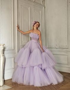 Haute Couture, Evening Dresses, Prom Dresses, Dresses, Fancy Dresses, Tulle Dress, Elegant Dresses, Purple Ball Gown, Pretty Dresses