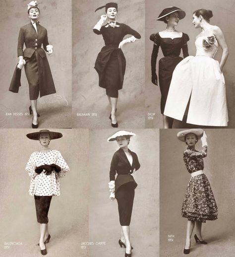 Paris-Spring-Summer season---Designer-dresses-1951 1950s Fashion, Vintage Fashion, Couture, Haute Couture, 1950s Fashion Women, 50s Inspired Fashion, Vintage Couture, Vintage Outfits, Fashion Design Dress