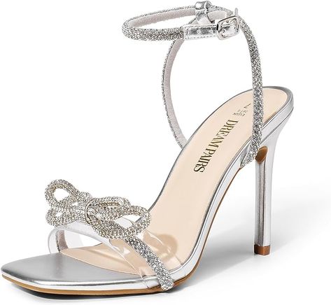 Ideas, Silver Sandals, Sandals With Heels, Elegant Sandals Heels, Slingback Heel, Silver Shoes Heels, Silver Heels For Prom, Heeled Sandals, Prom Heels Silver Sparkle