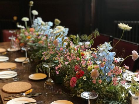 Wild Meadow Table Runner Centrepiece | Stationers Hall Centrepieces, Wedding Decorations, Floral, Wedding Decor, Table Flowers, Centerpieces, Table Runners, Table Signs, Wedding Table Flowers