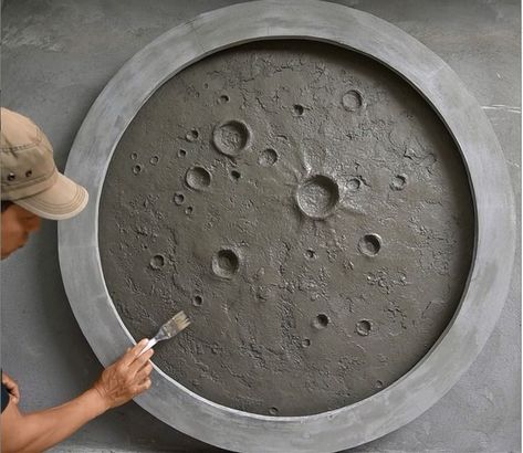 Making your own moon is very easy with cement | Moon, cement, artist, song | Making your own moon is very easy with cement Song: Call Me Shirley Artist: Alex Blue | By Do Van Vinh | Facebook Diy, Crafts, Pottery, Cement Art, Concrete Art, Cement, Moon Wall Art, Moon Decor, Moon Painting