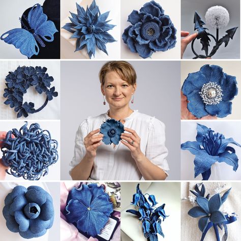 Upcycled denim flowers: give your old garments a new lease of life Denim, Patchwork, Upcycled Denim Diy, Upcycled Denim, Upcycle Jeans, Denim Diy Projects, Upcycle Jeans Diy, Denim Crafts, Denim Crafts Upcycling