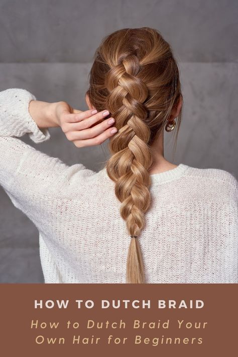 Showy, embossed Dutch braids look extremely elaborate. Here is a handy step-by-step Dutch braid tutorial that will help you get a knack for it! Braided Hairstyles, Plaits, Salsa, Plait Hairstyles, Dutch Braid Updo, Dutch Braid Tutorial, Dutch Braid Hairstyles, Braiding Your Own Hair, Braid Tutorial