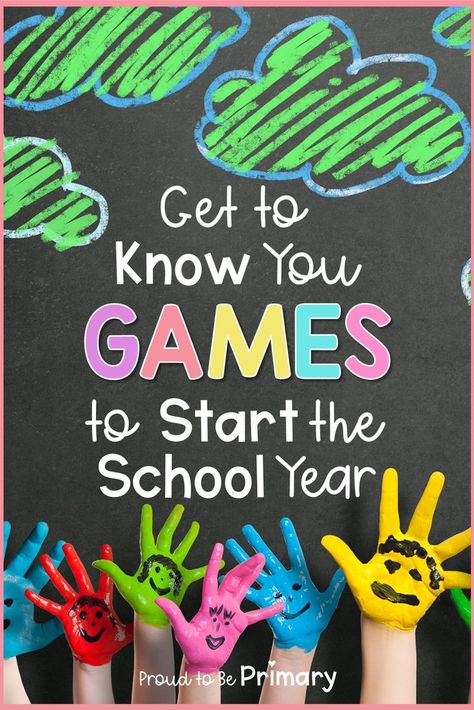 Set a friendly tone in your classroom with these 30 "Get to Know You" games for kids that are perfect for back to school or when welcoming a new student. These icebreaker activities are great for elementary school community and team building, as well as practicing social skills, #backtoschool #gettoknowyougames #communitybuilding #socialskills #socialemotionallearning #icebreaker Art, Pre K, Get To Know You Activities, School Games For Kids, Class Games, Group Games For Kids, Elementary Games, Elementary School Activities, Games For School
