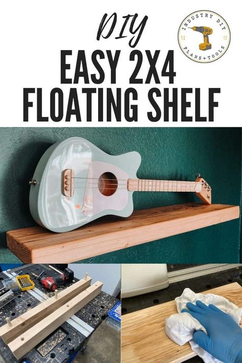 Easy 2x4 Floating Shelf DIY Project Interior, Woodworking Projects, Diy, Shelving, Nice, Ideas, Floating Shelves Diy, Trim Router, Dowel Jig