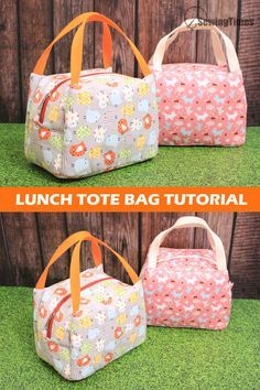 Insulated Lunch Tote, Diy Lunch Bag, Lunch Bag Tutorials, Lunch Tote Pattern, Lunch Bags Pattern, Lunch Tote Bag, Lunch Bag, Lunch Tote, Insulated Tote Bag