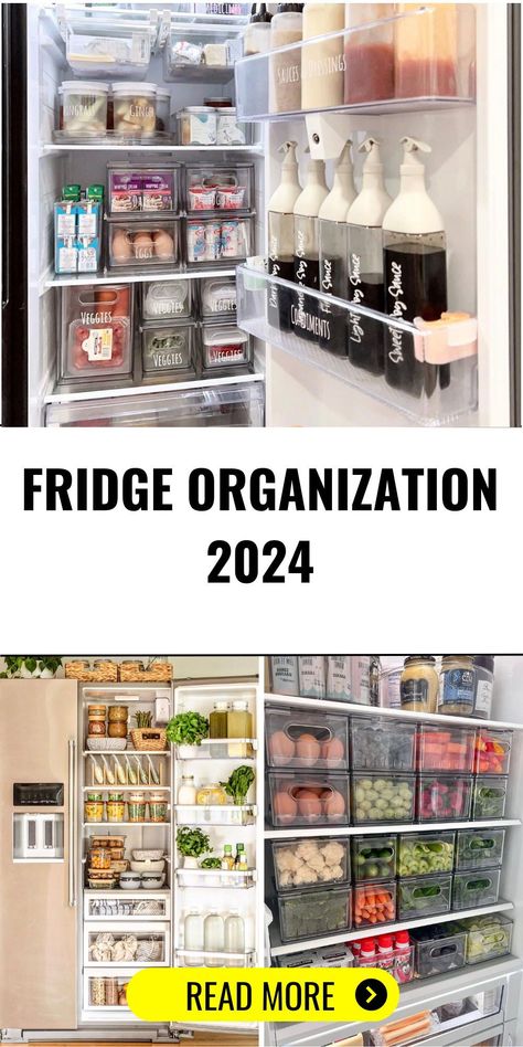 Fridge Organization 2024 introduces dollar store hacks for an organized and aesthetic fridge. Learn to arrange your Samsung refrigerator with stylish and affordable containers, making the most of every section for storing drinks, vegetables, and condiments. Perfect for those seeking a dream-like organization without breaking the bank. Samsung, Refrigerator Organization Dollar Store, Fridge Organization Dollar Store, Refrigerator Organization, Fridge Organization, Fridge Organisers, Organized Fridge, Dollar Store Organizing, Refrigerator Drawers
