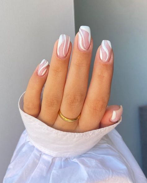 50  Cute Nails You Need To Try Now; white swirl nails! This includes cute nails acrylic, cute nails acrylic coffin, cute nail for summer, cue nails acrylic almond, cute nails acrylic short, cute nails short, cute nail ideas, cute nails for summer, cute nail designs and more! This also includes cute nail ideas, easy cute nails, cute nail ideas for short nails, cute nail designs for summer, cute nail designs simple, swirl nails! #cutenails #cutenailideas #cutenaildesigns #cutenailsforsummer Acrylic Nail Designs, Nail Swag, Gel Nail Art, Best Acrylic Nails, Nail Colors, Acrylic Nails Coffin Short, Cute Gel Nails, Nails Inspiration, Trendy Nails