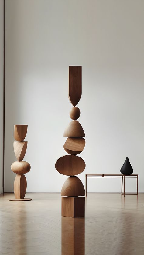 Joel Escalona's wooden standing sculptures are objects of raw beauty and serene grace. Each one is a testament to the power of the material, with smooth curves that flow into one another, inviting the viewer to pause and reflect. The sculptures themselves are like silent sentinels, standing guard over the spaces they inhabit, filling their viewers with a lust to touch them. — More info at info@joelescalona.com Modern Sculpture, Wood Sculpture Art, Carved Wood Sculpture, Wooden Sculpture, Wood Sculpture, Wooden Statues, Contemporary Sculpture, Abstract Wood Carving, Outdoor Sculpture