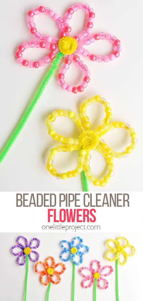 Pre K, Diy, Crafts, Pipe Cleaner Flowers, Flower Crafts Kids, Flower Crafts, Crafts For Girls, Spring Crafts For Kids, Easy Crafts For Kids