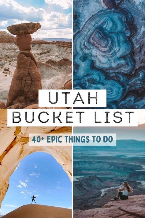 Get a list of the best things to do in Utah to add to your Utah bucket list. This list includes the best things to do in southern Utah, the best national parks in Utah, and the best things to do in northern Utah. | what to do in Utah | best places to visit in Utah | best places to go in Utah Canada, Grand Canyon, Destinations, Ideas, Colorado, Utah Summer Bucket List, Utah Bucket List, Southwest Travel, Utah Hikes