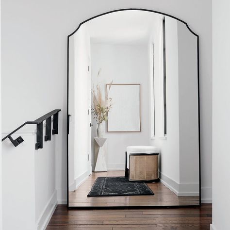 Crate and Barrel on Instagram: “EMMY. 🖤 Straight from the Middle Ages to your modern home, our Emmy mirror reimagines the classic Tudor arch. This elegant shape adds…” Home Décor, Vintage, Home, Crate And Barrel, Oversized Floor Mirror, Leaning Mirror, Entryway Mirror, Full Length Floor Mirror, Hallway Mirror