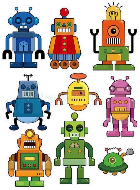 Cartoon robot icon set. Drawing , #AD, #robot, #Cartoon, #icon, #Drawing, #set #ad Diy, Science Fiction, Robot Cartoon, Robot Images, Robot, Robot Icon, Robots For Kids, Robots Drawing, Robot Art