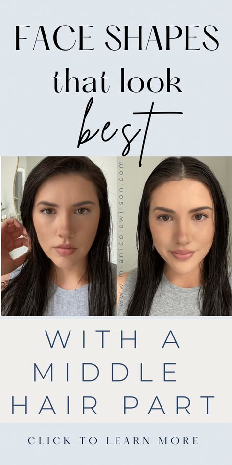 Guide to figuring out which hair part works best for face shape Outfits, Ideas, Diy, Beyoncé, Models, Detox, Oblong Face Shape, Rectangle Face Shape, Oval Face Shapes