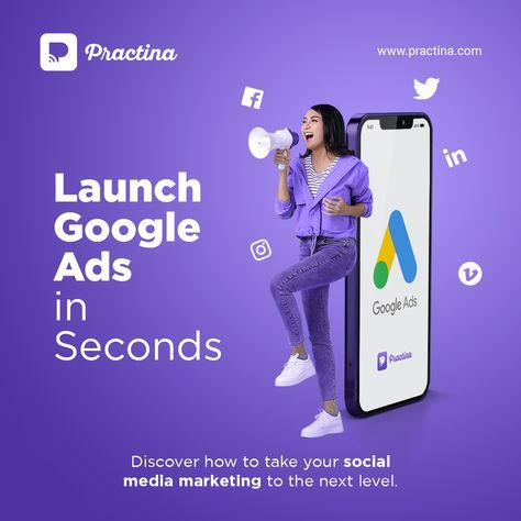 Creating Google Ads and generating leads has never been easier. Download the Practina app to unlock your superpower of launching ads in a jiffy. #Practina #socialmediaapp #socialmediamarketing Design, Social Marketing, Layout, Google Ads, Social Media Marketing, Ads Creative, Social Media Advertising Design, Social Media Ad, Marketing