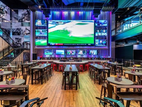 Margarita's Restaurant & Sport Bar, Here we also provide Sports Bar Service with Hand made Vodka & Beer and many more for reasonable rates at Guaynabo. Sports Bar Decor, Sports Pub, Sports Bar, Sports Bars, Sport Bar Design, Club Design, Nightclub Design, Nightclub Bar, Stadium