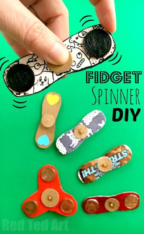 Fidget Spinner DIY - how to make a fidget spinners. If the Hand Spinner Fidget Toy craze has hit your home.. and you either can't or won't buy one of the kids.. or maybe your fidget spinner is stuck in the post somewhere.. why not have a go at this DIY Fidget Spinner craft. It really costs just pennies to make and is ALMOST as good as the real thing. Great Summer Craft too! Diy, Diy Fidget Spinner, Fidget Spinner Craft, Fidget Spinner, Fidget Spinners, Fidget Tools, Fidget Toys, Make Fidget Spinner, Diy And Crafts