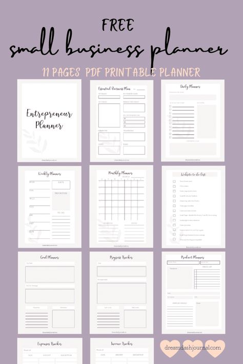 Free printable planner for small business or entrepreneurial planning. Download and print this cute business planner today! #planners #smallbusiness #freeprintables #freeplanner #entreprenuer Planner Pages, Organisation, Planners, Daily Planner Printables Free, Small Daily Planner, Work Planner, Business Daily Planner, Business Planner Free, Planner Template