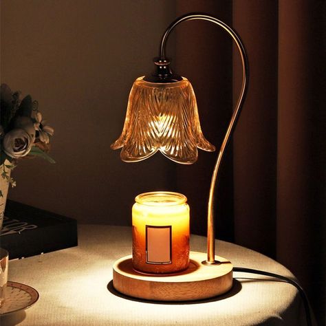 Candle Warmer Lamp Dimmable Candle Warmer Lantern With Timer For Living Room Design, Decoration, Northern Lights, Candles, Ideas, Candle Warmer Lamp, Candle Heater, Candle Lamp, Glass Lamp Shade
