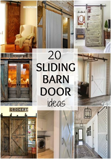 We've got 20 of the BEST Barn Door Ideas for your next home project to add some farmhouse style to your home! We love farmhouse decor… Sliding Barn Door, Barn Doors Sliding, Diy Barn Door, Barn Door Designs, Barn Door, Barn Door Decor, Interior Barn Doors, Door Ideas, Home Remodeling