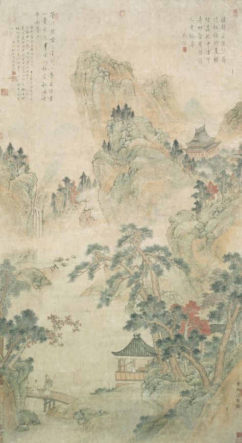 Decoration, Landscape Paintings, Design, Ming Dynasty Art, Chinese Landscape, Chinese Wall Art, Chinese Art, Chinese Painting, Chinese Background