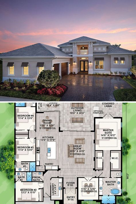 4 Bedroom House Plans, 5 Bedroom House Plans, Four Bedroom House Plans, 4 Bedroom House Designs, 4 Bedroom House, 5 Bedroom House, Luxury House Floor Plans, 2 Storey House Design, Modern House Floor Plans