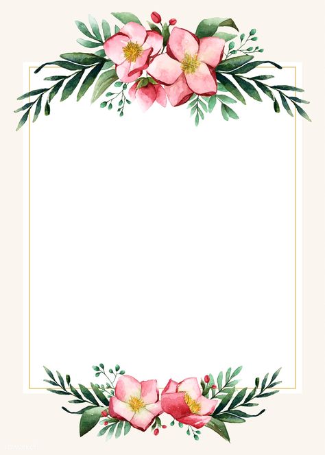 Flowers invitation card template vector | premium image by rawpixel.com / busbus / NingZk V. Invitations, Floral, Vintage, Design, Floral Border Design, Floral Invitation, Flower Invitation, Flower Invitation Card, Floral Cards Design