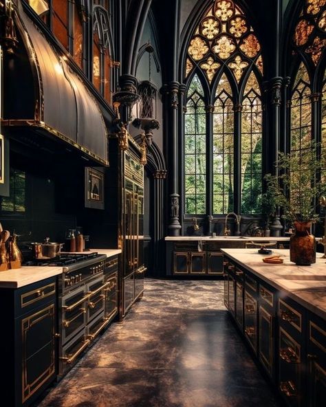 Click to read how to stylize a western gothic inspired home. Dark Cottagecore Interior Design, Coastal Gothic Aesthetic, Witchy Living Room, Gothic Interiors, Art Deco House, Gothic Kitchen, Gothic Interior, تصميم داخلي فاخر, Fantasy Rooms