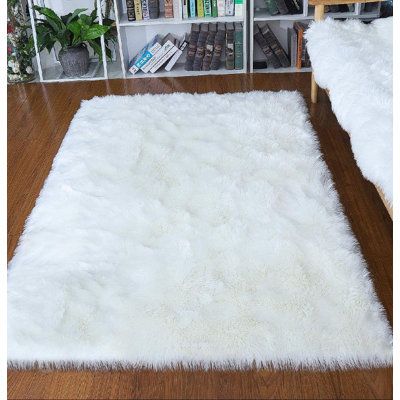 Ultra Soft Fur Rugs: The shaggy sheepskin area rugs are made of high-quality material, so they can bring you the most comfortable touch, excellent ultra-thick faux fur plie provide you with an ultra-soft luxury touch feeling | Everly Quinn Power Loom Faux Sheepskin Area Rug in White 48.0 x 1.5 in | C009036286_165107710 | Wayfair Canada Rooms Home Decor, Bedroom, Ikea, Boho, Fur Rug, Fur Carpet, Carpets For Kids, Fluffy Rug, Bedroom Rug