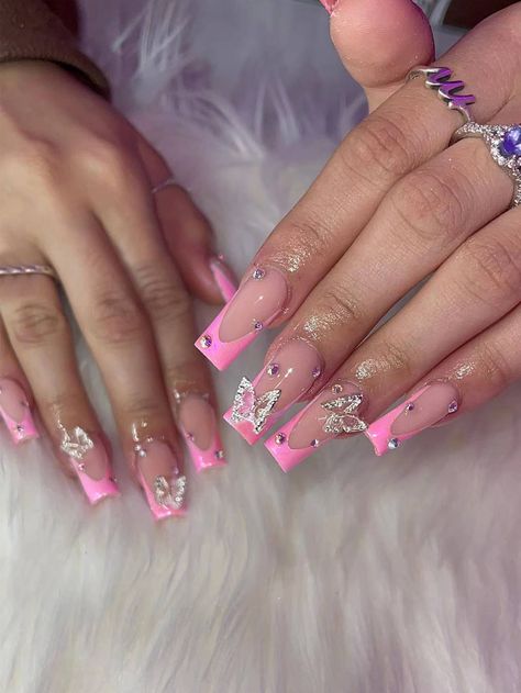 Nail Designs, Pink Acrylic Nails, Light Pink Nails, Cute Acrylic Nails, Cute Nail Designs, Long Acrylic Nails, Long Acrylic Nail Designs, Hot Pink Nails, Pink Pedicure