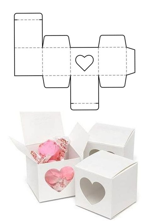 heart window paper box Origami, Cartonnage, Box Packaging Templates, Paper Gift Box, Gift Box Design, Diy Gift Box Template, Box Template Printable, Paper Box Template, Box Templates