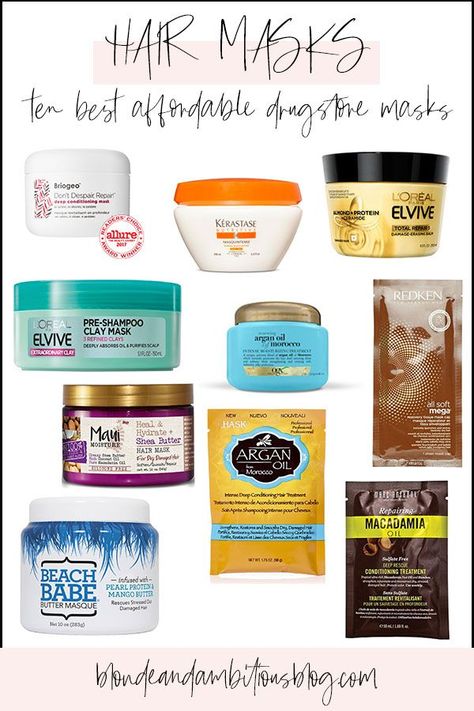 I’ve been on the hunt for the BEST hair masks on the market – with an affordable price tag. I need to use hair masks at least 2x a week so it just isn’t realistic to be spending $50-100 on one jar. I wanted to keep it under $30 so I’ve been testing products for the last few months to round them up for you. #hairmasks #besthairmasks #drugstorehairmasks #affordablehairmasks Shampoo, Skin Treatments, Best Hair Mask, Shampoos, Natural Hair Treatments, Drugstore Hair Products, Natural Skin Care, Hair Repair, Dry Hair