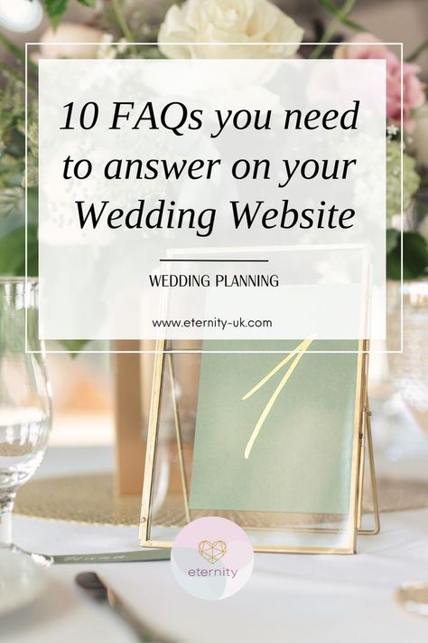 Read more for the 10 FAQs you need to answer on your wedding website for all your guests to have a seamless experience when navigating through your site. Follow for more daily wedding tips, tricks & inspiration. Wedding Planning, Wedding Registry Wording, Wedding Planning Websites, Wedding Info, Wedding Planing, Wedding Invitation Website, Wedding Questions, Wedding Officiant Business, Best Wedding Websites