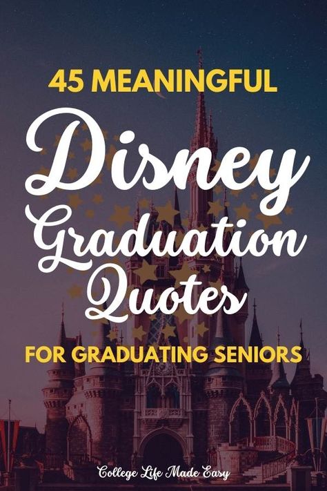 In search of inspirational quotes for graduates? Here are 45 Disney quotes for graduation that are inspiration, funny, and all too relatable. Discover the perfect graduation quote or senior quote for the yearbook right here in this post which is all about Disney graduation quotes! Disney Quotes, Mickey Mouse, Minnie Mouse, Disney Senior Quotes, Quotes Disney, Funny Yearbook, Funny Yearbook Quotes, Rapunzel Quotes, Disney Graduation
